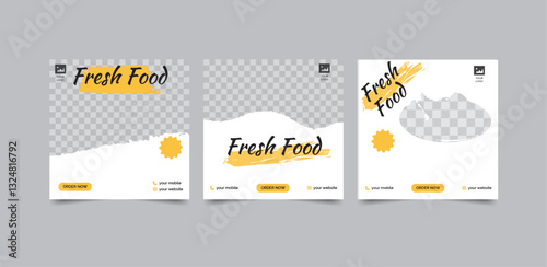 Food restaurant social media posts template
