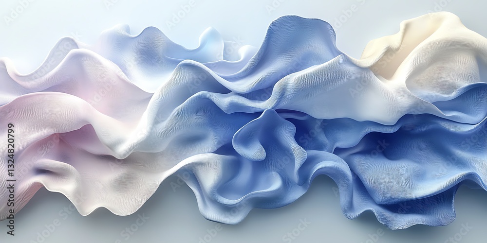 Obraz premium Pastel fabric waves, flowing gently