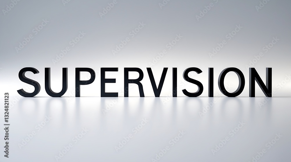 Creative representation of the word supervision on a simple background Creative representation of the word supervision on a simple background