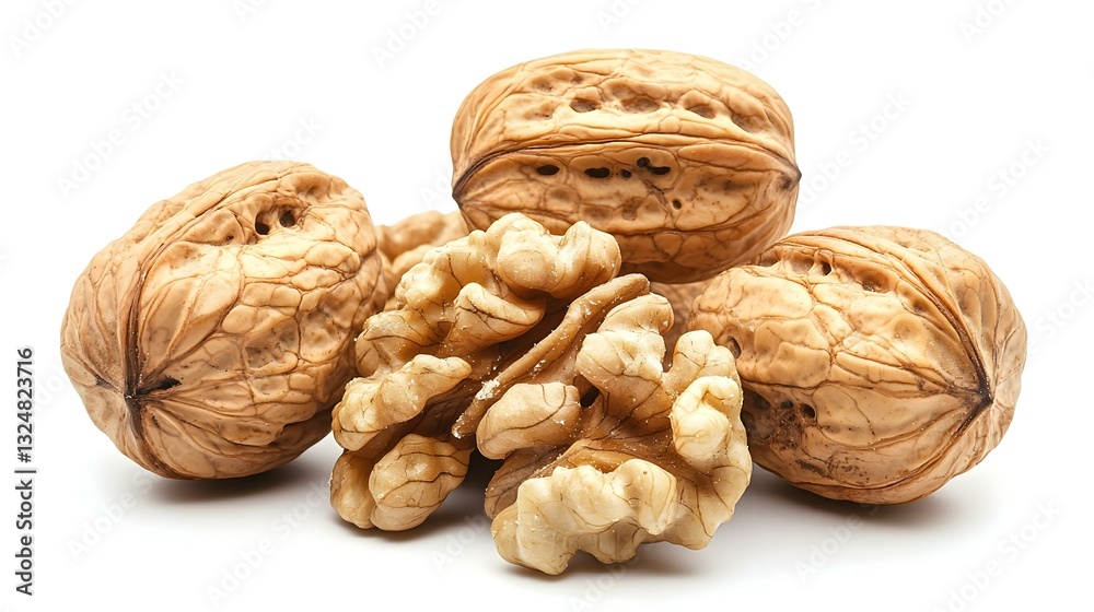 walnuts on a white background walnuts on a white background