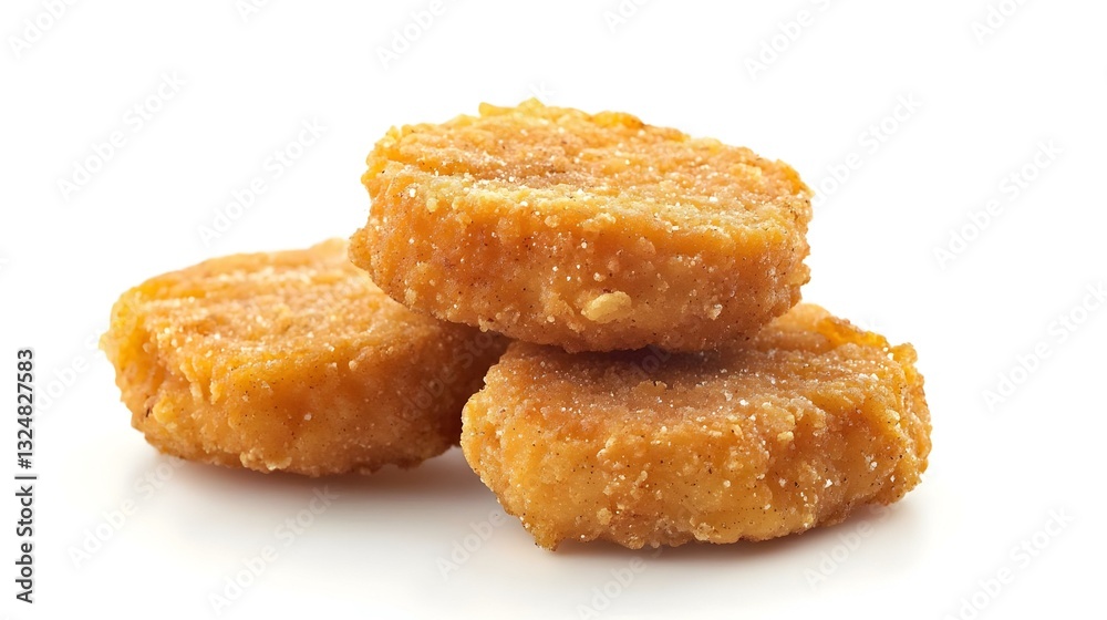 Fried chicken nuggets and french fries isolated Fried chicken nuggets and french fries isolated