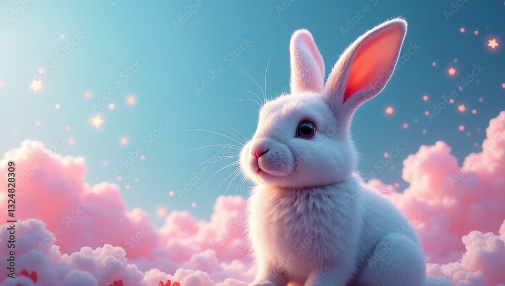 Obraz premium Easter bunny and colored eggs, happy easter concept.