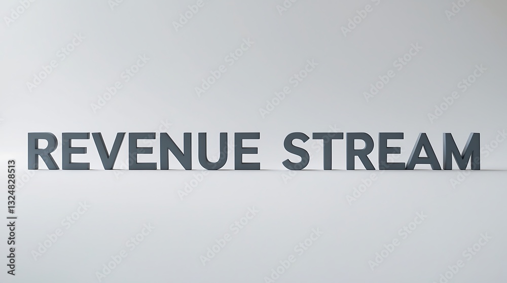 Revenue stream concept in modern business displayed in bold typography Revenue stream concept in modern business displayed in bold typography