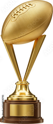 Football Sport Gold Trophy Award Prize Keepsake Memento, Isolated Transparent PNG
