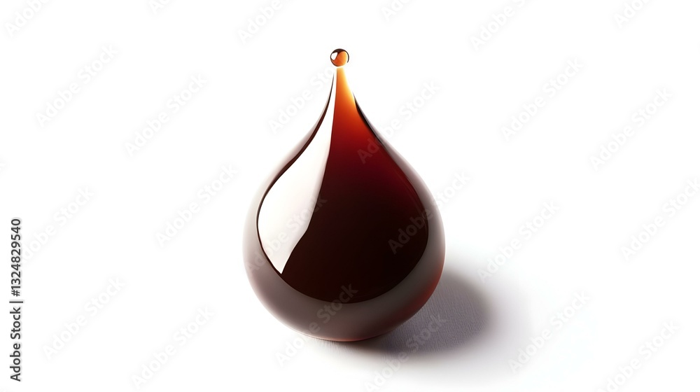Chocolate syrup drop isolated on a white Chocolate syrup drop isolated on a white