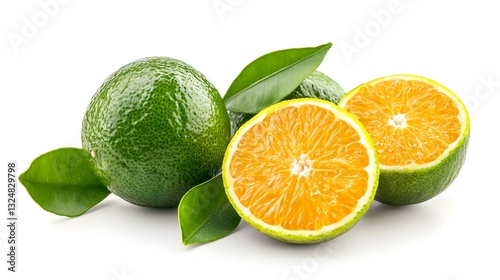 Calamansi or Green orange fruits isolated
