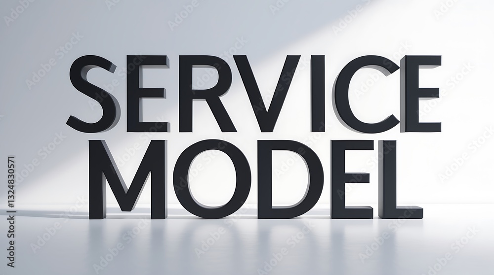 Service model typography highlighting key concepts in modern business strategy Service model typography highlighting key concepts in modern business strategy