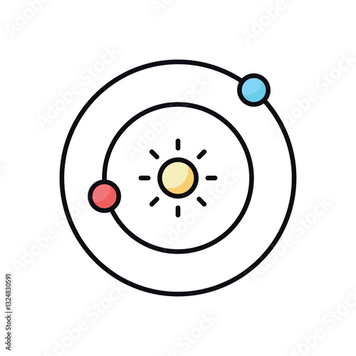 Solar System vector icon