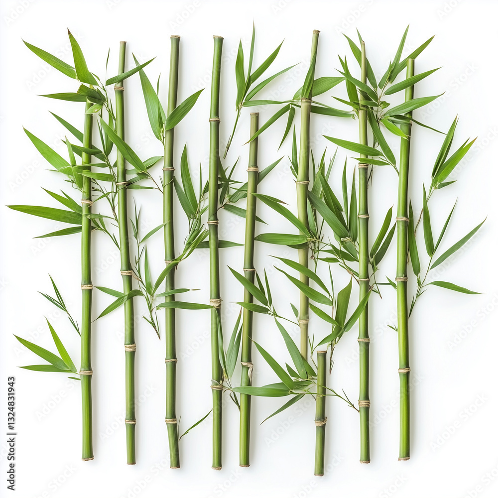 Top view Bamboo, isolated on white plant image Top view Bamboo, isolated on white plant image