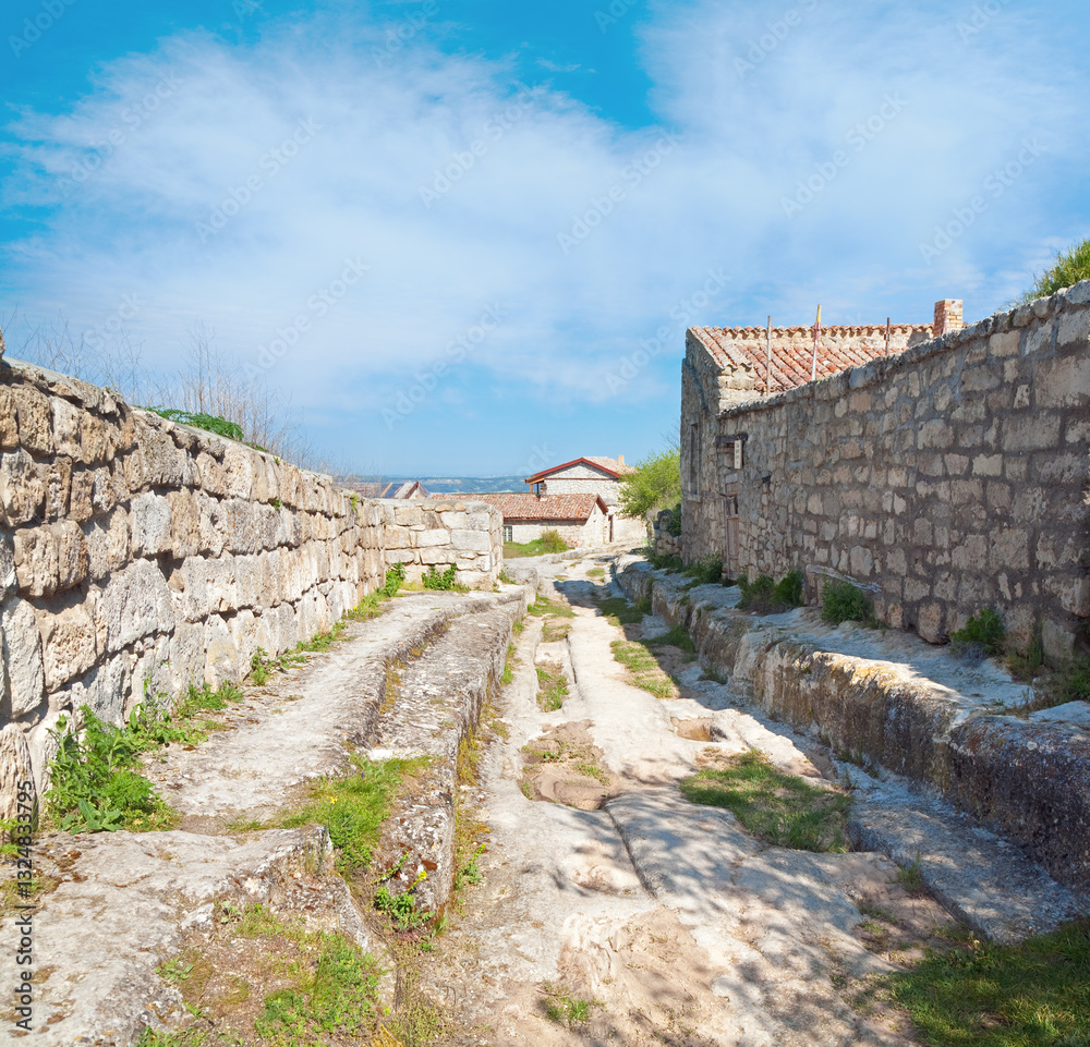 Chufut Kale ancient cave settlement (Crimea, Ukraine).