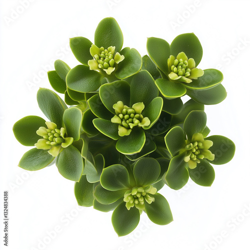 Top view Draba, isolated on white flower image photo