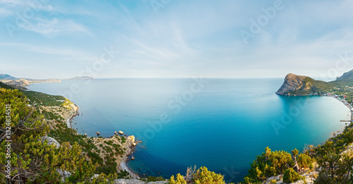 Obraz na płótnie Summer coastline panorama (Crimea, Ukraine). w salonie