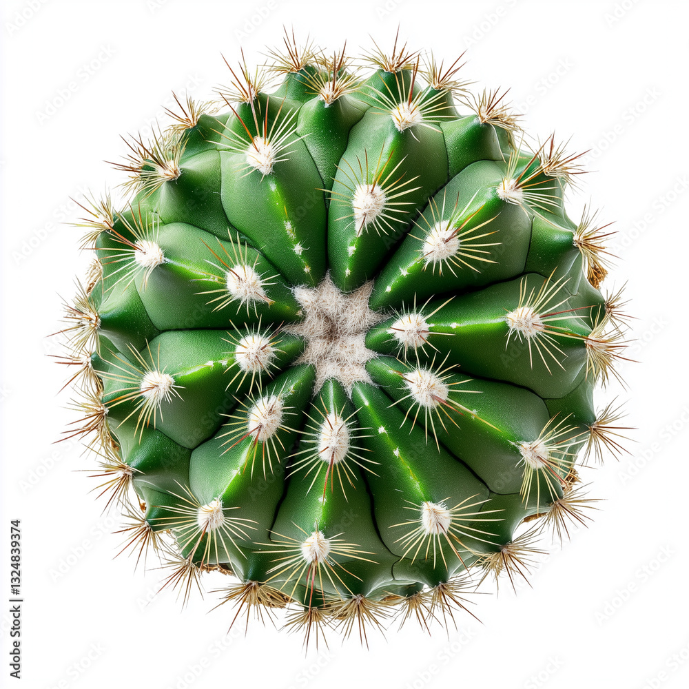 Top view Pilosocereus, isolated on white plant image Top view Pilosocereus, isolated on white plant image