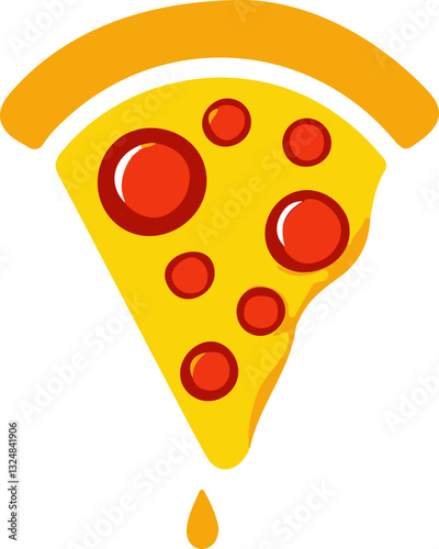 Pizza Slice, Minimalist and Vibrant logo, Vector Design Perfect for Branding and Packaging