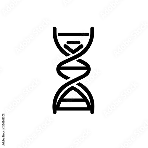 Stylized DNA double helix illustration on white background, science concept