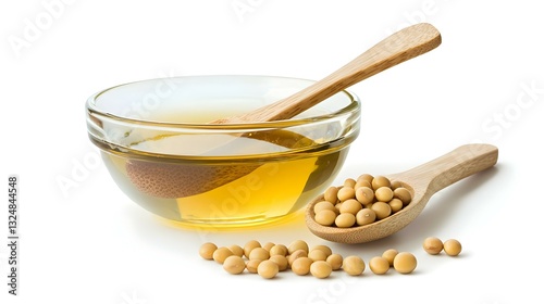 Soybean oil or vegetable cooking oil in glass