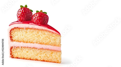 slice of cake isolated on white background