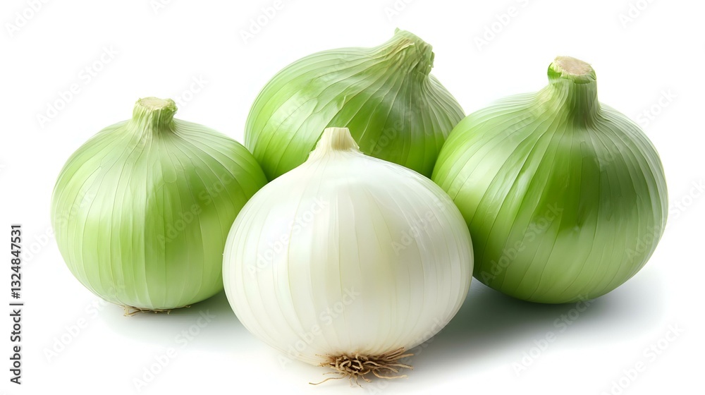 Obraz premium fresh green onion isolated on white background