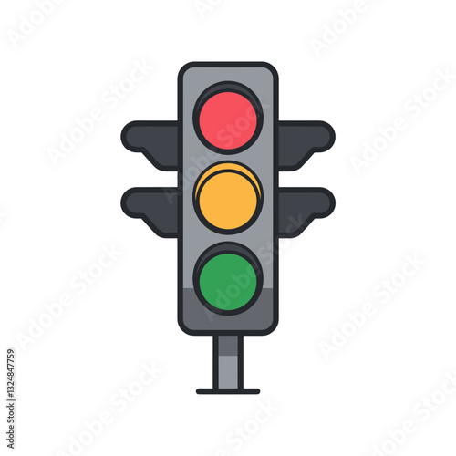 Traffic Light Icon – Road Safety and Transportation Signal