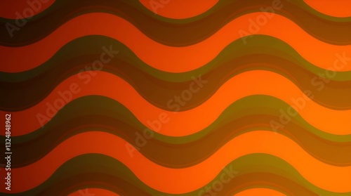 Retro abstract wavy pattern – warm orange and brown geometric design