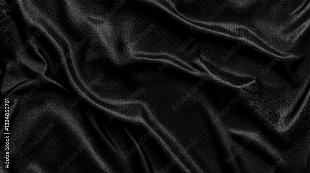 Obraz premium Draped black silk fabric texture