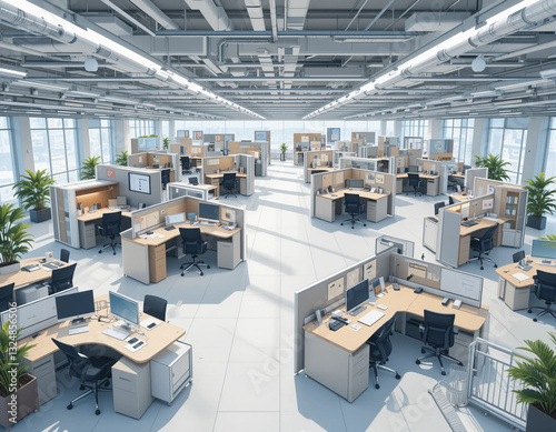 Next-Gen Workspaces – Stunning Modern Open Space Illustrations for Business & Innovation