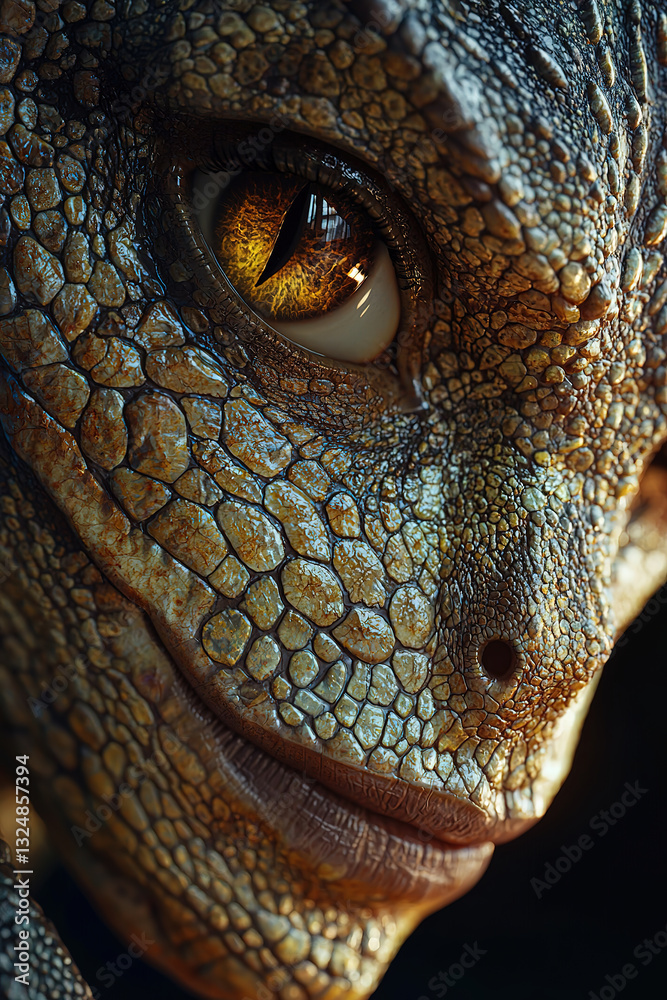 Fototapeta premium Reptilian female reptiles with scaly skin