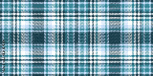 Seamless teal and white plaid pattern. Perfect for textile design, apparel, website backgrounds, or any project needing a classic, cool, and sophisticated texture.