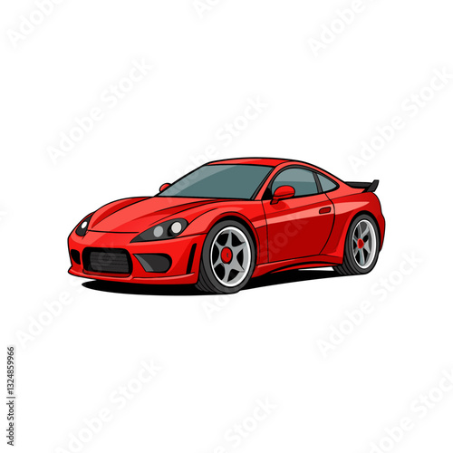 Red Car. auto. vehicle. sport car.