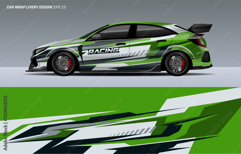 Car decal design vector. abstract stripe racing background kit designs for wrap vehicle, race car, rally, adventure and livery Car decal design vector. abstract stripe racing background kit designs for wrap vehicle, race car, rally, adventure and livery