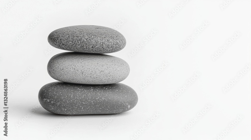 Three stones stacked on top of each other. Three stones stacked on top of each other.