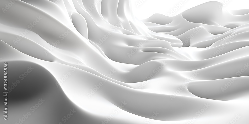 Obraz premium White abstract wave landscape