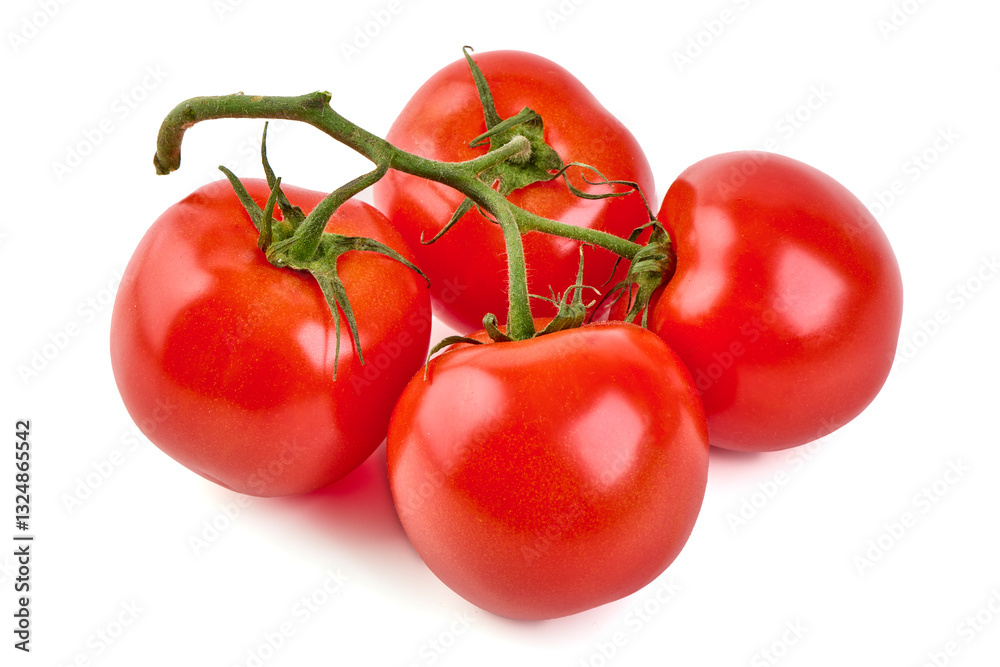 Ripe fresh tomatoes, close-up, isolated on white background Ripe fresh tomatoes, close-up, isolated on white background