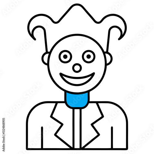 April fools day icon. Thin Linear, Gradient, Blue Stroke and bold Style Design .illustration vector with a white background