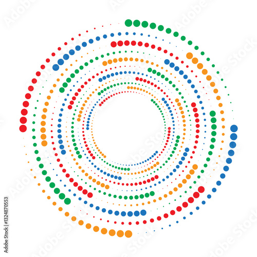 Vector Circle Dotted Colorful Icon Isolated on White Background. Circle Logo design.
