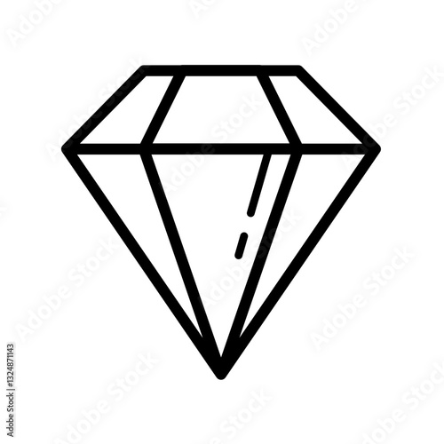 Diamond, Premium Gemstone - Vector Icon