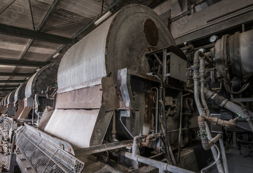historic machinery of a abandoned mining site