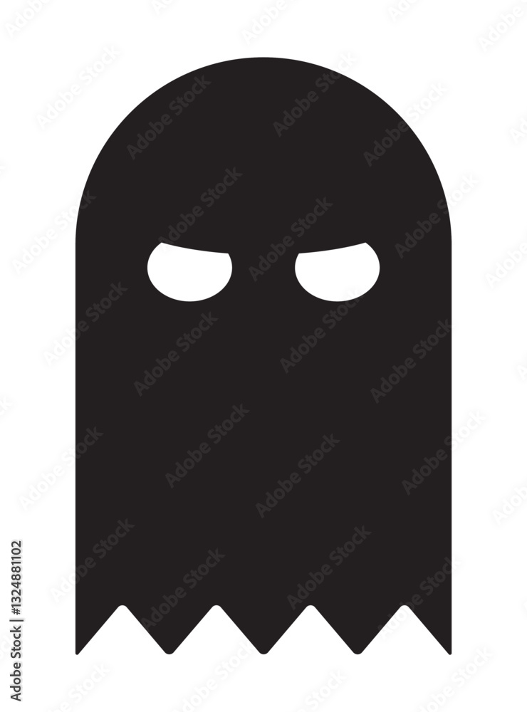 Silhouette of an angry ghost, phantom or spirit. Icon of the ghost. Flat icon for apps and websites. EPS 10. Vector illustrations Silhouette of an angry ghost, phantom or spirit. Icon of the ghost. Flat icon for apps and websites. EPS 10. Vector illustrations