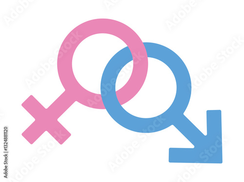 A set of male and female gender symbols. Female and male signs. Sex symbolism. EPS 10. Vector illustrations