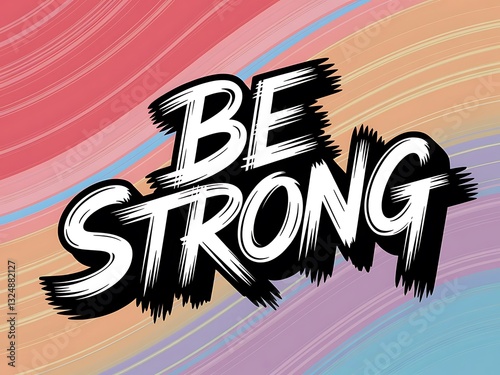 Be strong Typography and Colorful Background Motivational Quote T-shirt Design Illustration