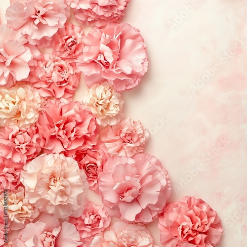 Wallpaper Mural Pink carnations and blank space on paper for soft color style. Torontodigital.ca