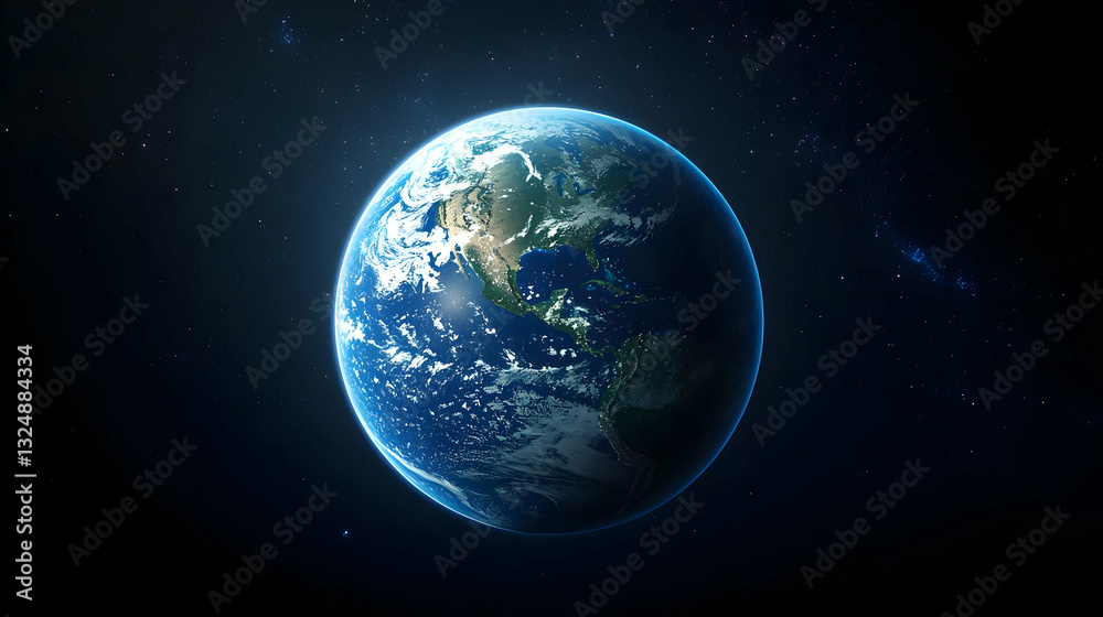 Pixelated Earth Globe Floating in Dark Space Surrounded by Stars and Digitized Render Pixelated Earth Globe Floating in Dark Space Surrounded by Stars and Digitized Render