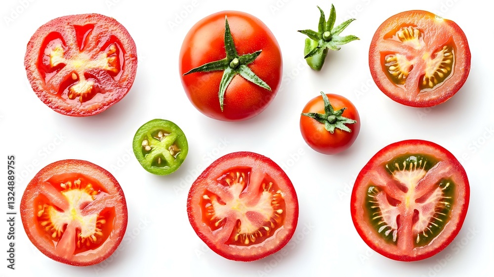 Fresh Tomatoes Isolated on White Background Fresh Tomatoes Isolated on White Background