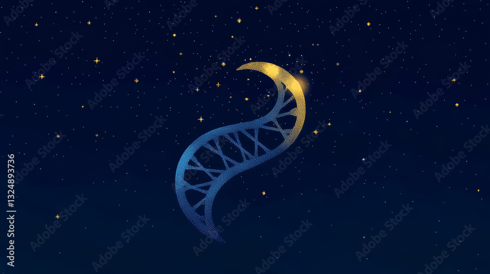 DNA link. Science Technological concept. Polygonal abstract health illustration. Low poly blue vector illustration of a starry sky or Cosmos. Vector image in RGB Color mode. DNA link. Science Technological concept. Polygonal abstract health illustration. Low poly blue vector illustration of a starry sky or Cosmos. Vector image in RGB Color mode.