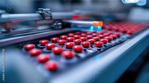Wallpaper Mural An automated production line in a pharmaceutical factory, with high-speed filling machines dispensing liquid medication. Torontodigital.ca