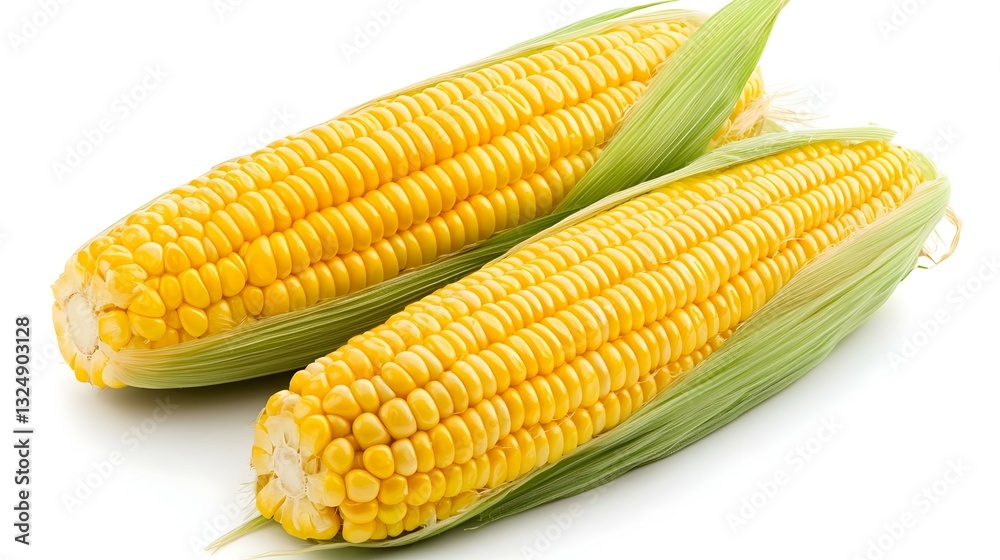Raw corn cob isolated on white background Raw corn cob isolated on white background