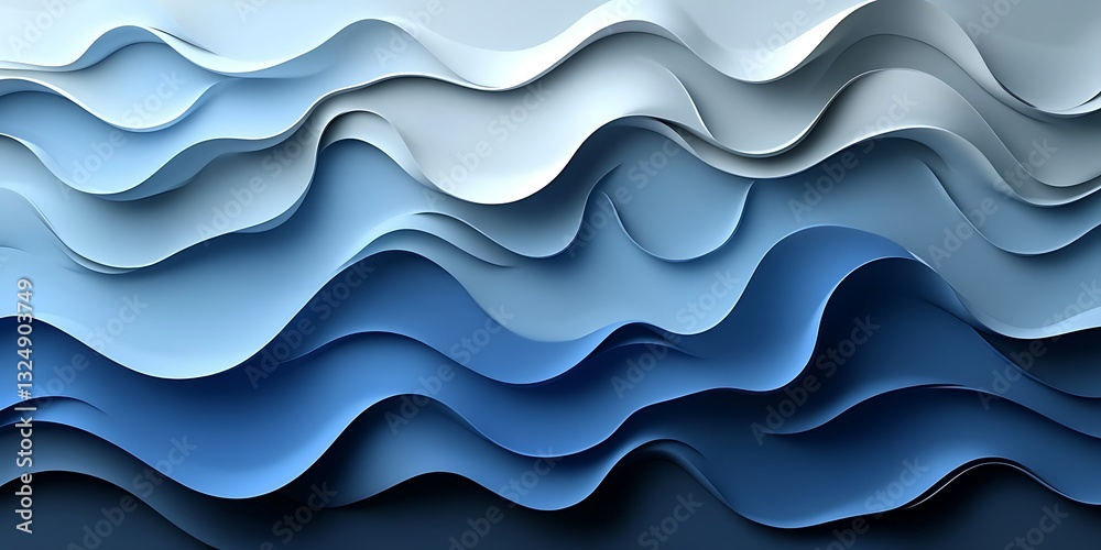 Fototapeta premium Abstract Blue Waves Pattern Background