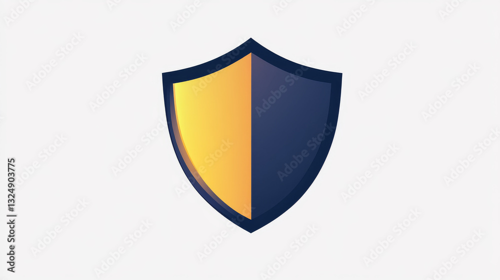 Fototapeta premium Isolated security shield on white background. Vector low poly wireframe safety concept. Сyber security. 