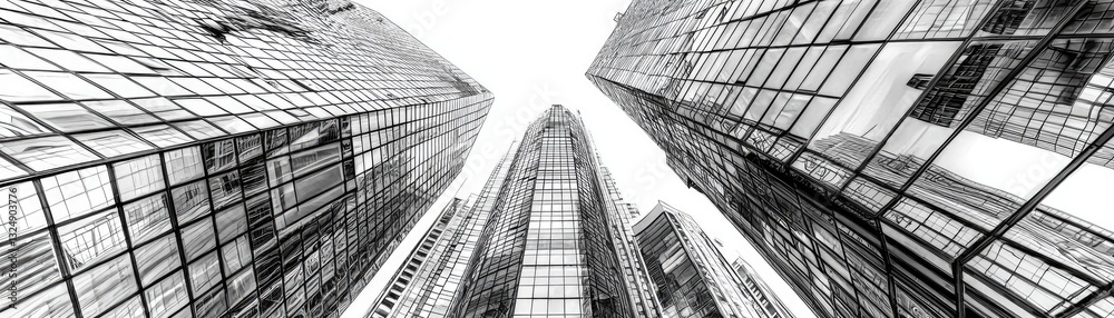Fototapeta premium Modern Skyscrapers, Urban Architecture, Cityscape, Business