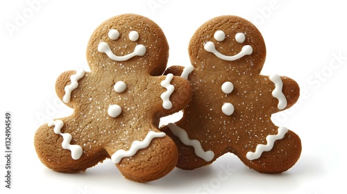 Kue Jahe Natal dengan Dekorasi isolated on white background. American food